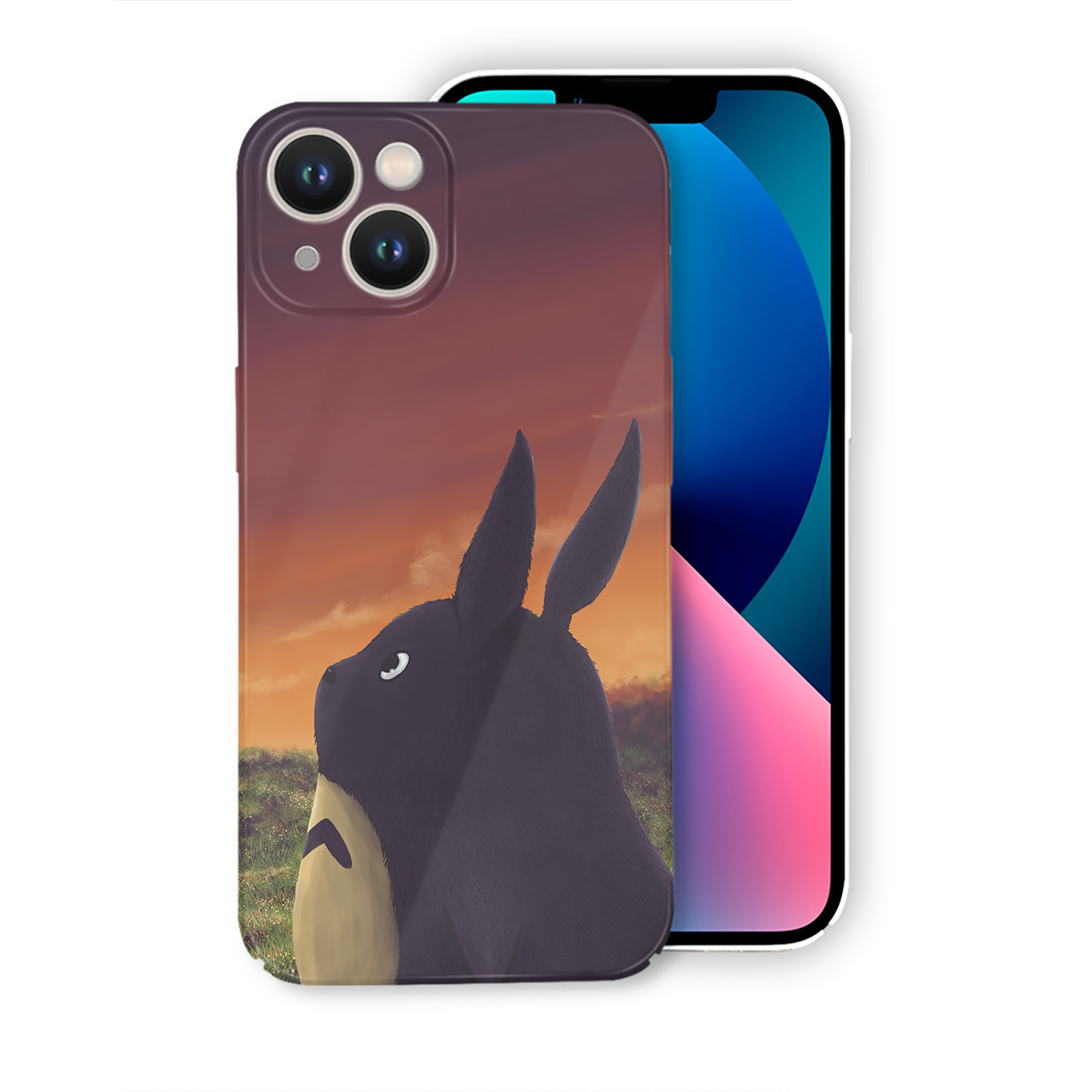 （画像用） となりのトトロ 草壁メイ 草壁サツキ My Neighbor Totoro Satsuki Kusakabe Mei Kusakabe 【iPhone 14シリーズ対応】ハードケース